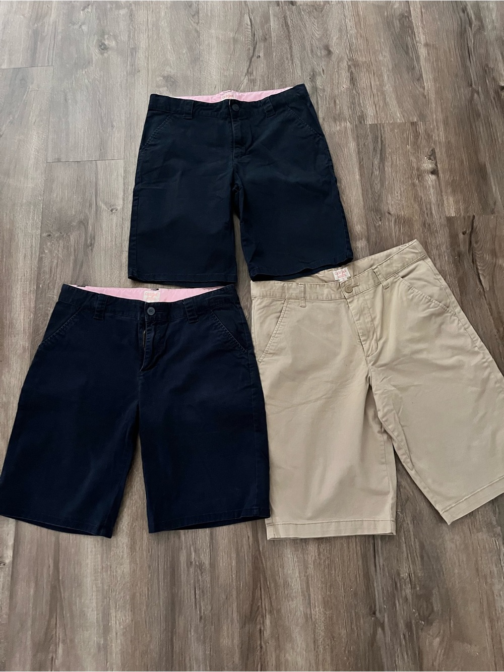 Girls Uniform Cat & Jack Navy khaki Shorts Size 16